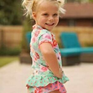 NWT Matilda Jane Aqua Gloral Swim Shirt